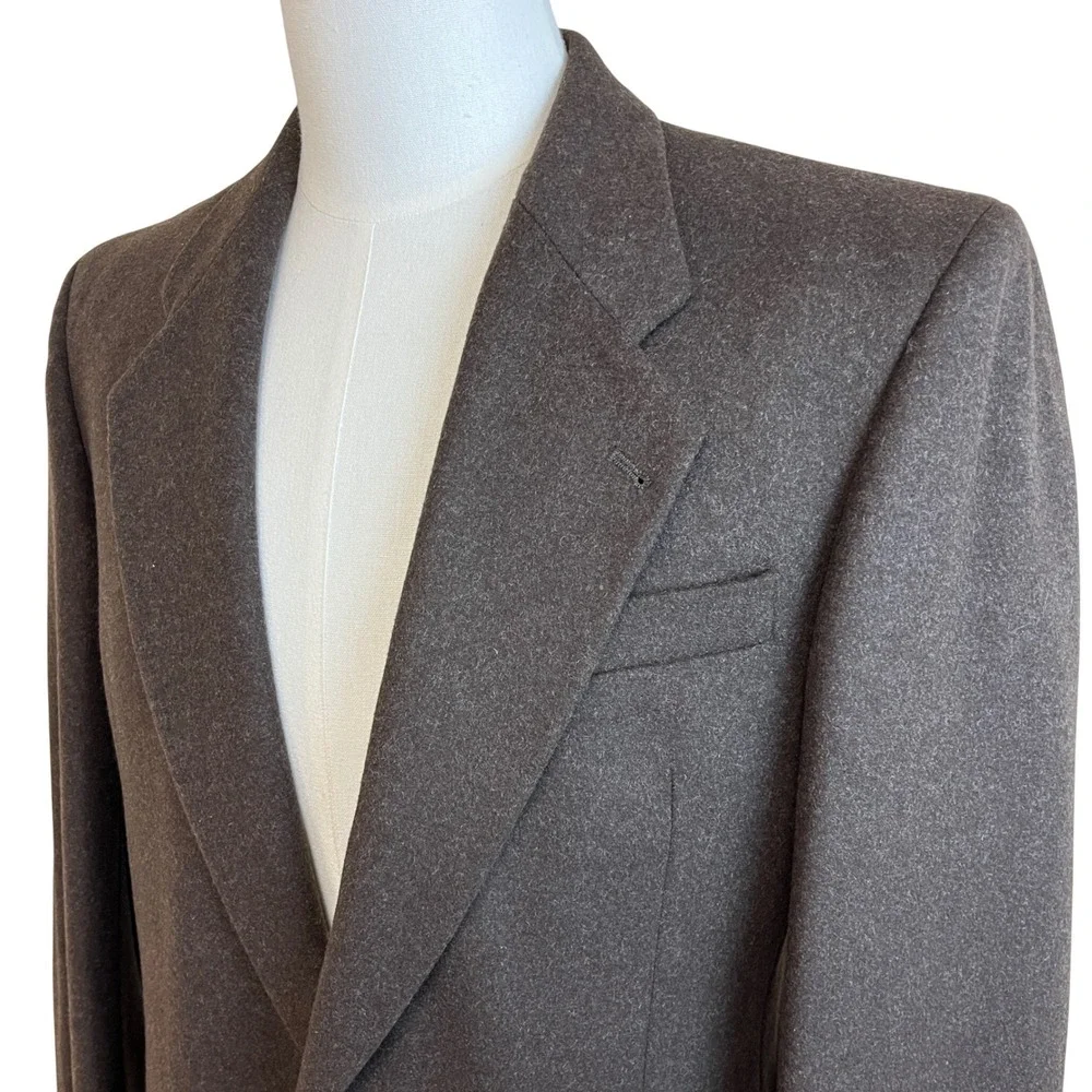 MARK ALEXANDER Dark Brown Cashmere Blazer Jacket Coat Sz 39 L Heritage Luxury‎
